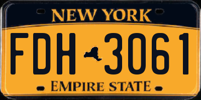 NY license plate FDH3061