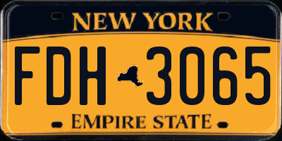 NY license plate FDH3065