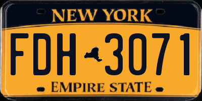 NY license plate FDH3071