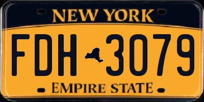 NY license plate FDH3079