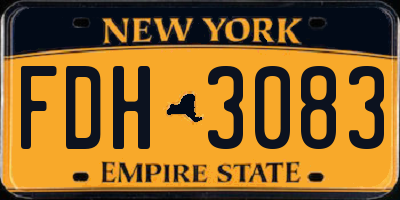 NY license plate FDH3083