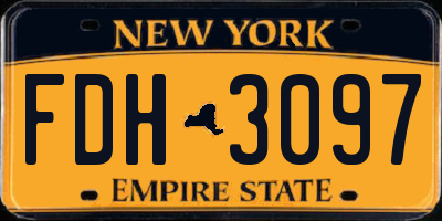 NY license plate FDH3097