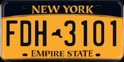 NY license plate FDH3101