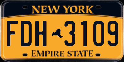 NY license plate FDH3109
