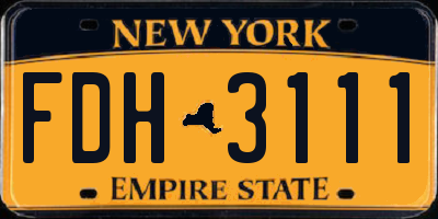 NY license plate FDH3111