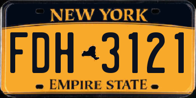 NY license plate FDH3121