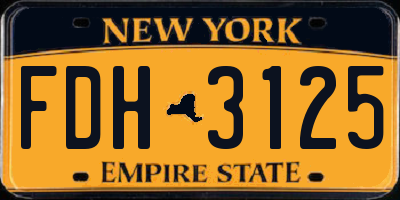 NY license plate FDH3125