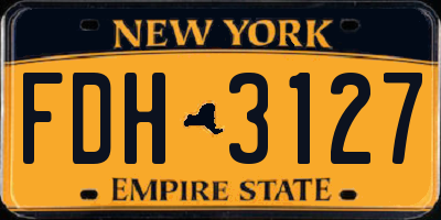 NY license plate FDH3127