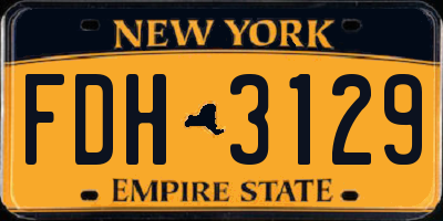 NY license plate FDH3129