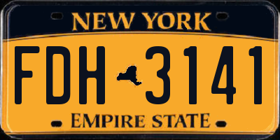 NY license plate FDH3141