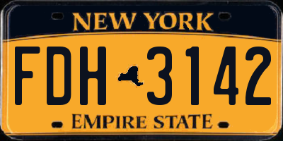 NY license plate FDH3142