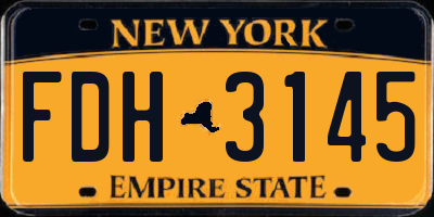 NY license plate FDH3145