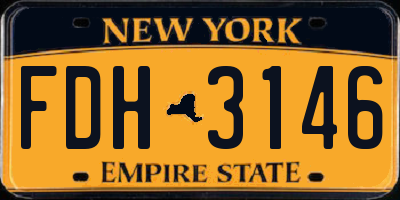 NY license plate FDH3146