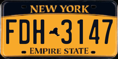 NY license plate FDH3147