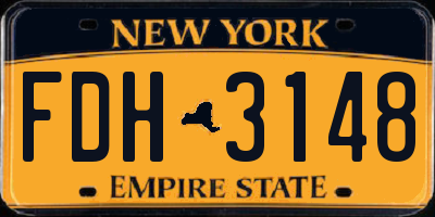 NY license plate FDH3148