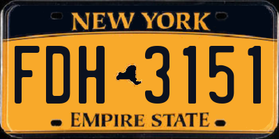 NY license plate FDH3151