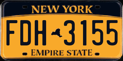 NY license plate FDH3155