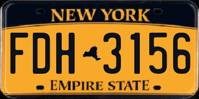 NY license plate FDH3156