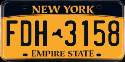 NY license plate FDH3158
