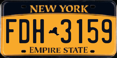 NY license plate FDH3159
