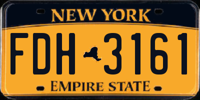 NY license plate FDH3161