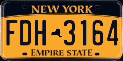 NY license plate FDH3164