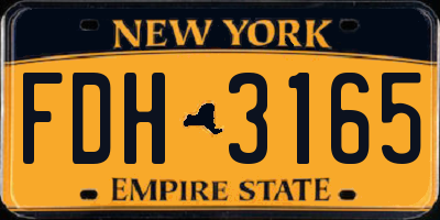 NY license plate FDH3165