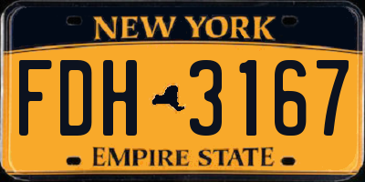 NY license plate FDH3167