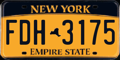 NY license plate FDH3175
