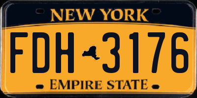 NY license plate FDH3176