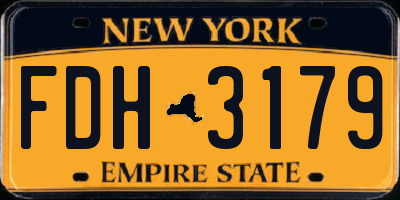 NY license plate FDH3179