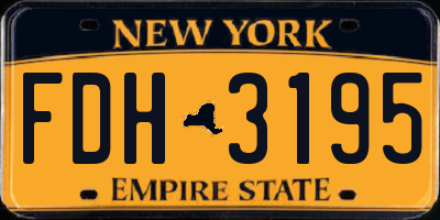 NY license plate FDH3195