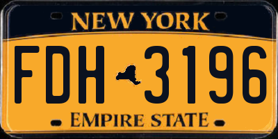 NY license plate FDH3196