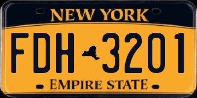 NY license plate FDH3201