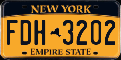 NY license plate FDH3202