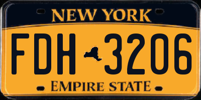 NY license plate FDH3206