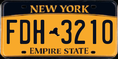 NY license plate FDH3210