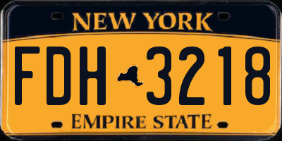 NY license plate FDH3218
