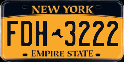 NY license plate FDH3222