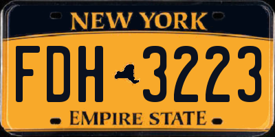 NY license plate FDH3223