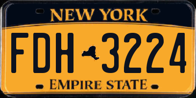 NY license plate FDH3224