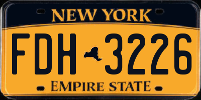 NY license plate FDH3226