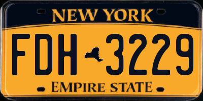 NY license plate FDH3229
