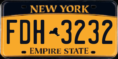 NY license plate FDH3232