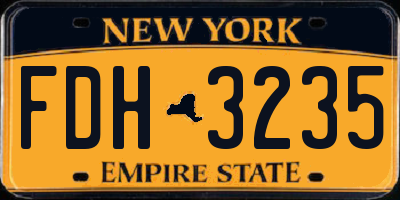 NY license plate FDH3235