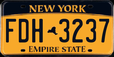NY license plate FDH3237