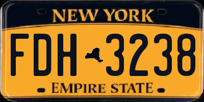 NY license plate FDH3238