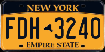 NY license plate FDH3240
