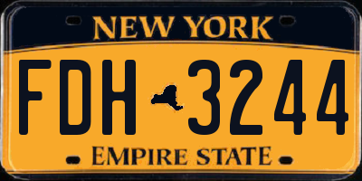 NY license plate FDH3244