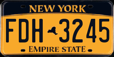 NY license plate FDH3245